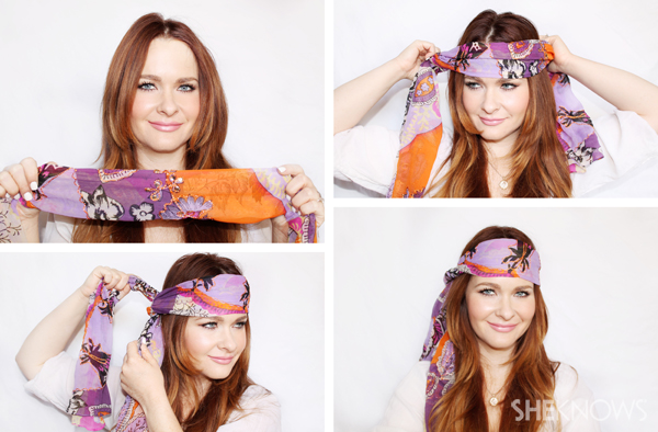 Quickie tutorials to reinvent your look with one scarf, 10 new ways