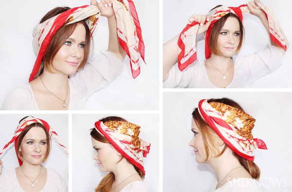 Quickie tutorials to reinvent your look with one scarf, 10 new ways