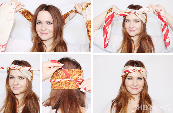 Quickie tutorials to reinvent your look with one scarf, 10 new ways