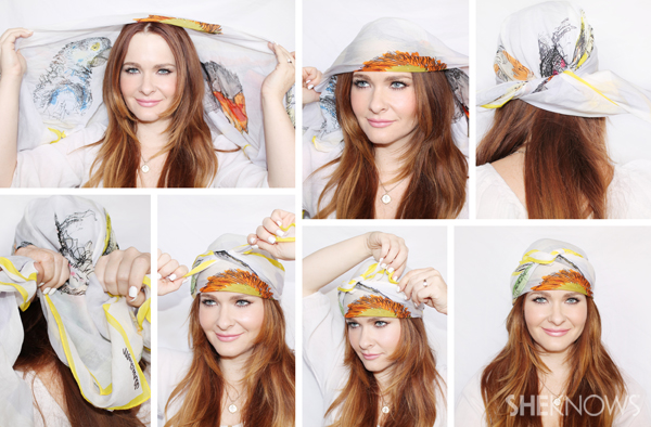 Quickie tutorials to reinvent your look with one scarf, 10 new ways