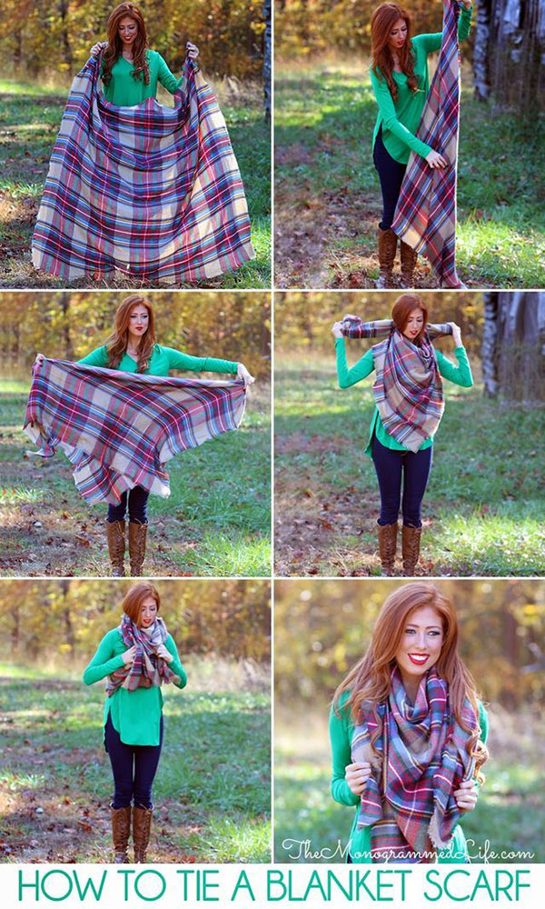 how to wear a blanket scarf