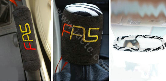 Zebra plush universal Car Seat Covers sets - black EB002