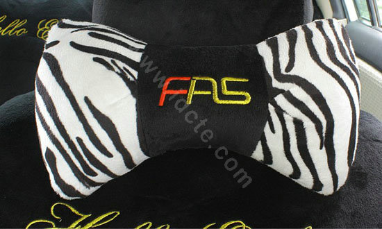 Zebra plush universal Car Seat Covers sets - black EB002