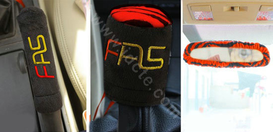 Zebra plush universal Car Seat Covers sets - red