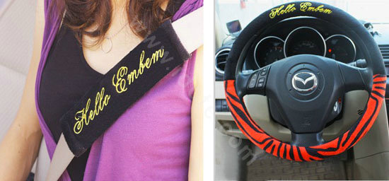 Zebra plush universal Car Seat Covers sets - red