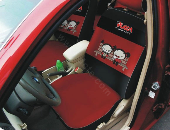 Cute Auto Car Front Rear Seat Covers Cushion - Red