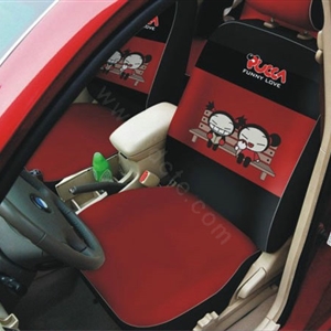 Cute Auto Car Front Rear Seat Covers Cushion - Red