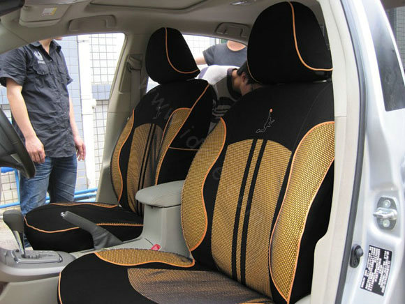 Double color Series Car Seat Covers Cushion - Yellow EB001