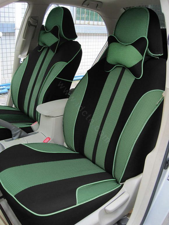 Double color Series Car Seat Covers Cushion - green