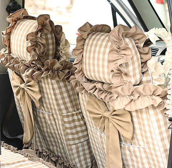 Auto Car Front Rear Seat Covers Cushion - Brown EB005