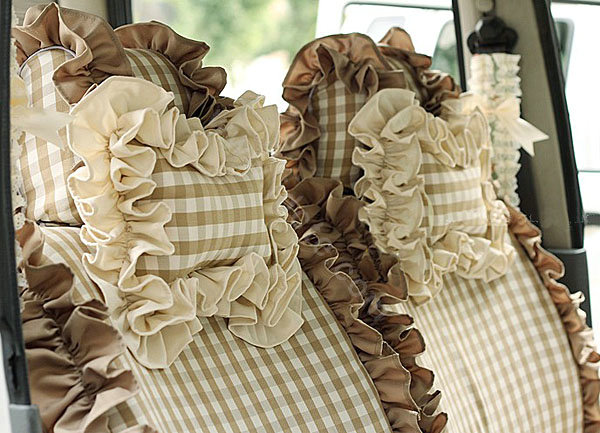 Auto Car Front Rear Seat Covers Cushion - Brown EB005