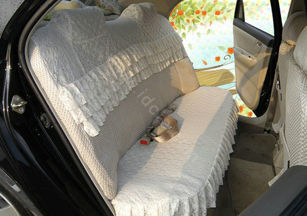 Auto Car Front Rear Seat Covers - Light yellow