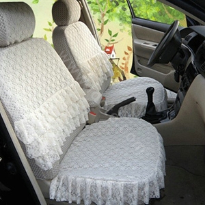 Auto Car Front Rear Seat Covers - Light yellow