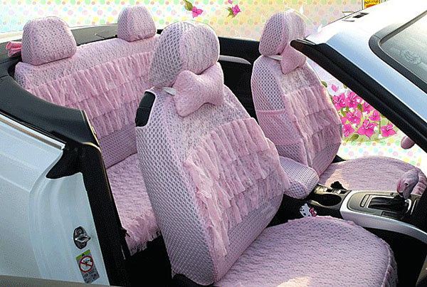 Auto Car Front Rear Seat Covers - Pink EB003