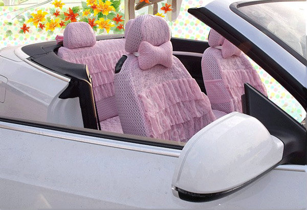 Auto Car Front Rear Seat Covers - Pink EB003