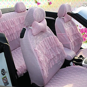 Auto Car Front Rear Seat Covers - Pink EB003
