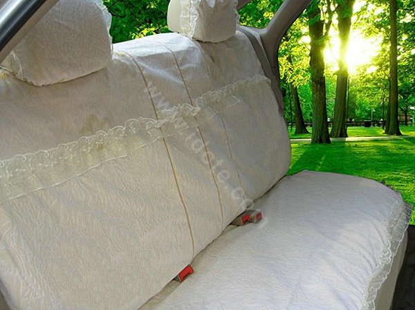 Bud silk Lace Car Seat Covers Cushion sets - Beige