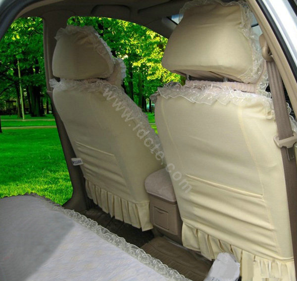 Bud silk Lace Car Seat Covers Cushion sets - Beige