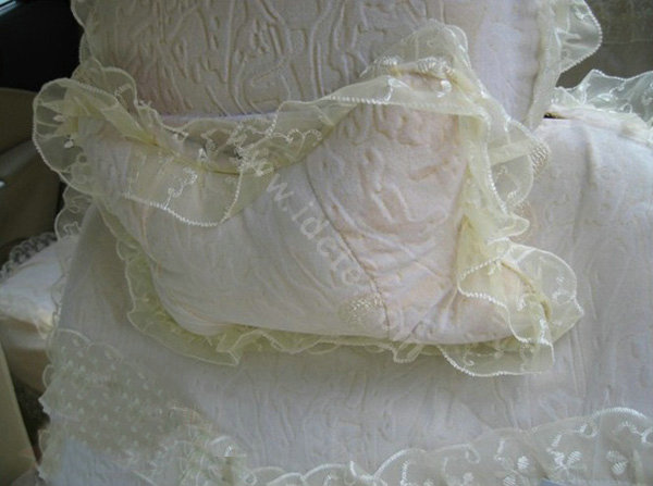 Bud silk Lace Car Seat Covers Cushion sets - Beige