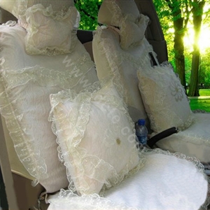 Bud silk Lace Car Seat Covers Cushion sets - Beige