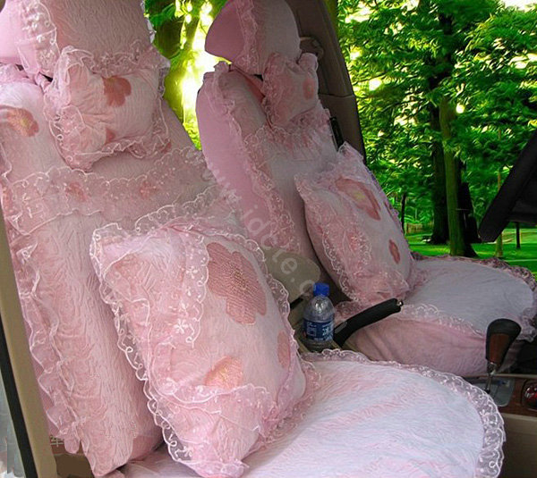 Bud silk Lace Car Seat Covers Cushion sets - Pink