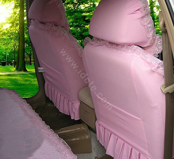 Bud silk Lace Car Seat Covers Cushion sets - Pink