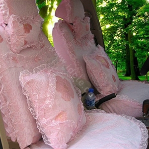 Bud silk Lace Car Seat Covers Cushion sets - Pink