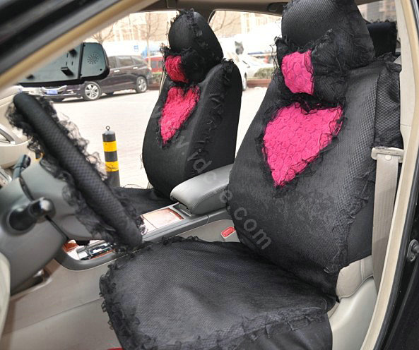 Bud silk Lace Car Seat Covers sets - Black