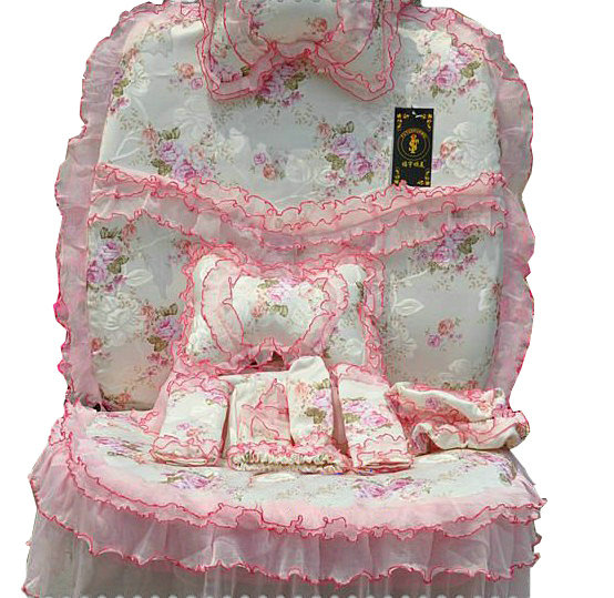 Bud silk Lace Car Seat Covers sets - Pink EB003