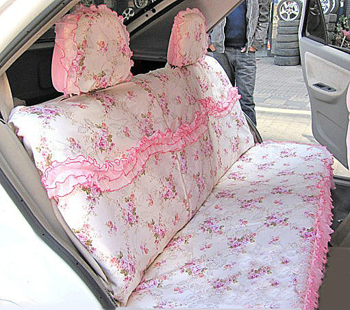 Bud silk Lace Car Seat Covers sets - Pink EB003