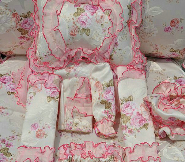 Bud silk Lace Car Seat Covers sets - Pink EB003