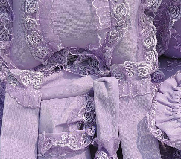 Bud silk Lace Car Seat Covers sets - Purple EB003