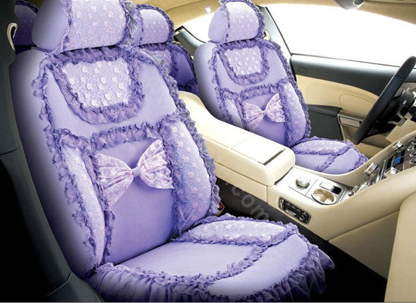 Bud silk Lace Car Seat Covers sets - Purple EB006