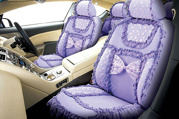 Bud silk Lace Car Seat Covers sets - Purple EB006
