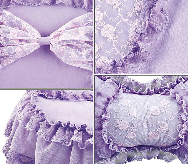 Bud silk Lace Car Seat Covers sets - Purple EB006