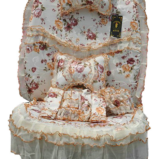 Bud silk Lace Car Seat Covers sets - Yellow EB003