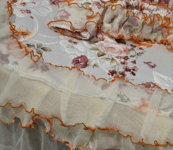 Bud silk Lace Car Seat Covers sets - Yellow EB003