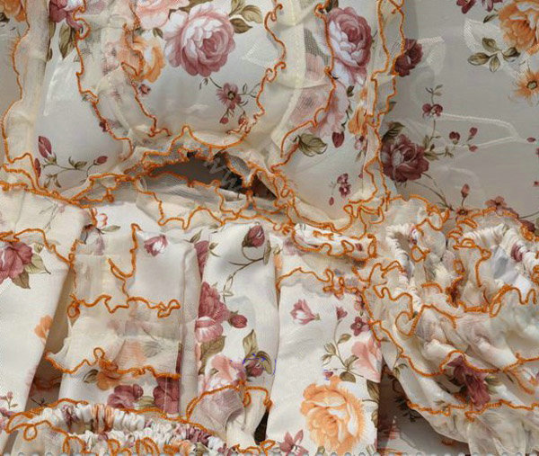 Bud silk Lace Car Seat Covers sets - Yellow EB003