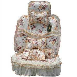 Bud silk Lace Car Seat Covers sets - Yellow EB003