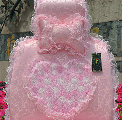 Bud silk Lace Satins Car Seat Covers sets - Pink