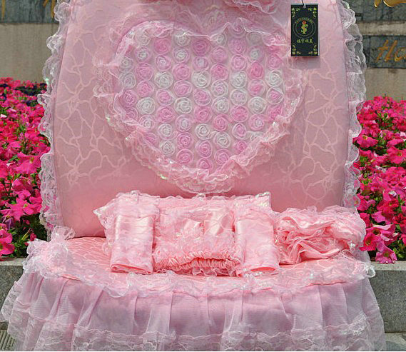Bud silk Lace Satins Car Seat Covers sets - Pink