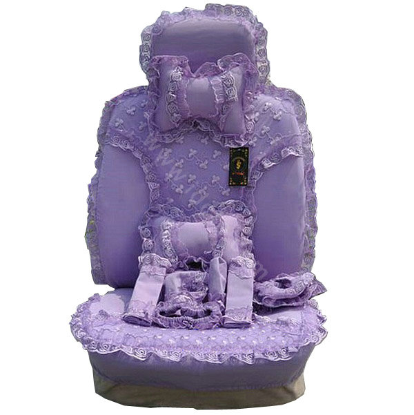 Bud silk Lace Satins Car Seat Covers sets - Purple EB003