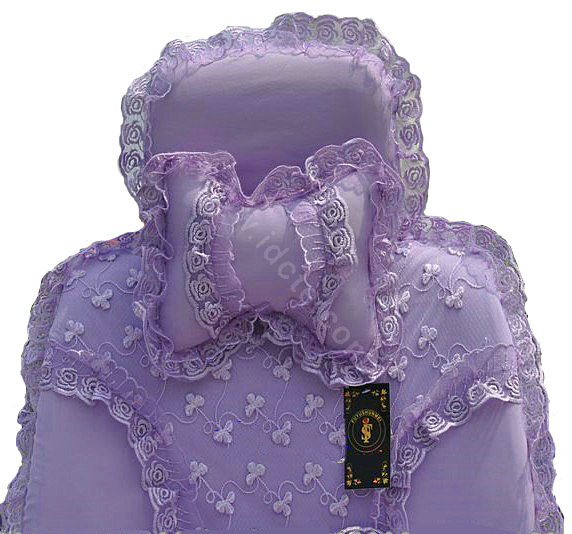 Bud silk Lace Satins Car Seat Covers sets - Purple EB003