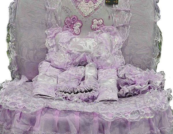 Bud silk Lace Satins Car Seat Covers sets - Purple EB004