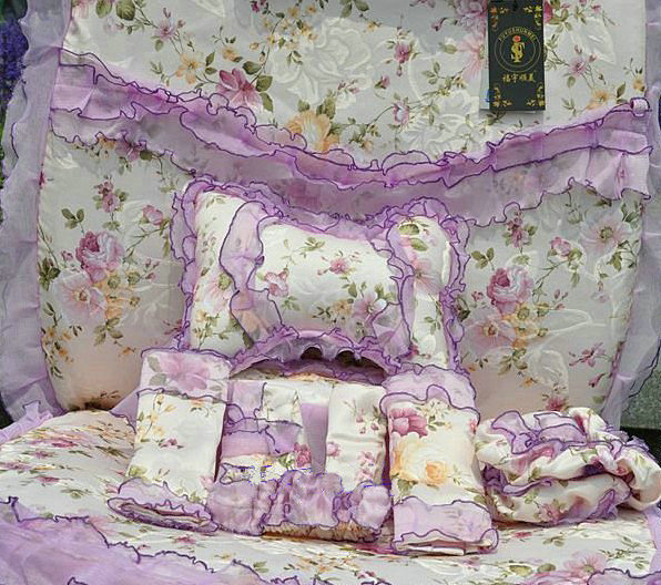 Bud silk Lace Satins Car Seat Covers sets - Purple