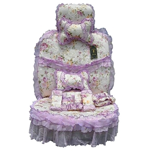 Bud silk Lace Satins Car Seat Covers sets - Purple
