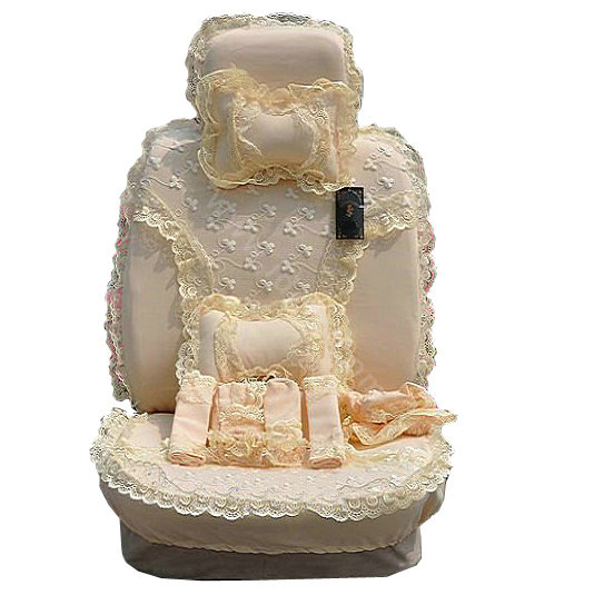 Bud silk Lace Satins Car Seat Covers sets - Yellow