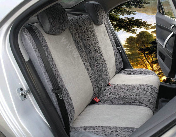 Ice silk Car Front Rear Seat Covers - Gray