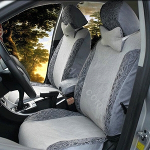 Ice silk Car Front Rear Seat Covers - Gray
