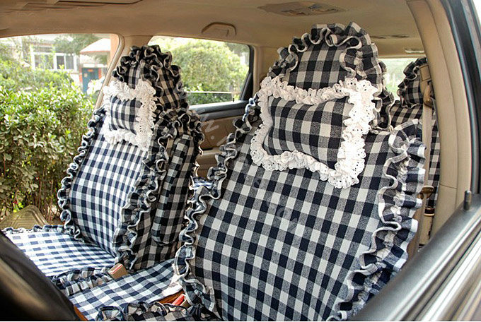 Auto car seat covers Wool Blended seat covers - Black plaid